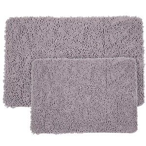 2 Pc. Lavish Home Chenille Bath Mat Set Color: Gray